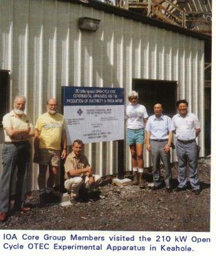 IOA Core Group Members visited the 210 kW Open Cycle OTEC Experimental Apparatus in Keahole.